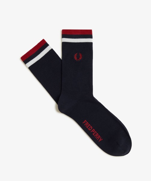 FRED PERRY（フレッドペリー）の「先行予約受付中／Tipped Sports Socks／ティップラインスポーツソックス（ソックス/靴下・メンズ・ネイビー/ホワイト/ブラック・6-8/4-6）」の3枚目の写真