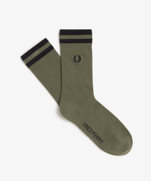 FRED PERRY(フレッドペリー)の「【新色先行予約受付中】Tipped Sports Socks/ティップラインスポーツソックス(ソックス/靴下・メンズ・ネイビー/ホワイト/ブラック/グリーン・6-8/4-6)」の3枚目の写真