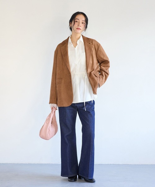 VIS（ビス）の「レーススリーブAラインシャツ（シャツ/ブラウス・レディース・ホワイト/グレー/サックスブルー・FREE）」の10枚目の写真