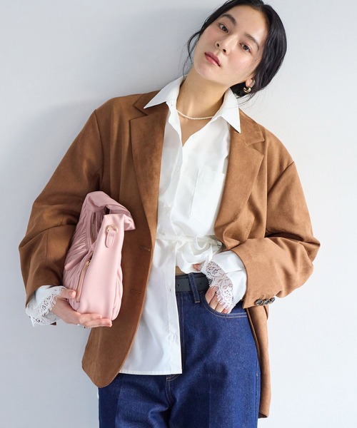 VIS（ビス）の「レーススリーブAラインシャツ（シャツ/ブラウス・レディース・ホワイト/グレー/サックスブルー・FREE）」の7枚目の写真