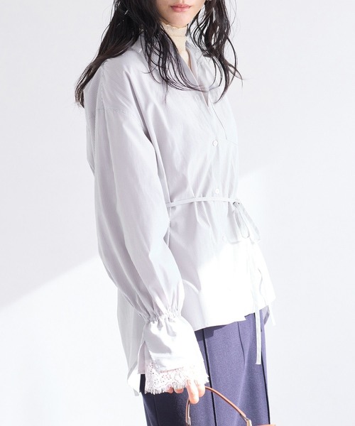 VIS（ビス）の「レーススリーブAラインシャツ（シャツ/ブラウス・レディース・ホワイト/グレー/サックスブルー・FREE）」の17枚目の写真