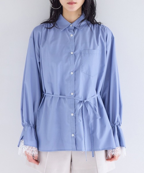 VIS（ビス）の「レーススリーブAラインシャツ（シャツ/ブラウス・レディース・ホワイト/グレー/サックスブルー・FREE）」の20枚目の写真