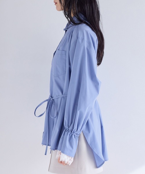 VIS（ビス）の「レーススリーブAラインシャツ（シャツ/ブラウス・レディース・ホワイト/グレー/サックスブルー・FREE）」の21枚目の写真