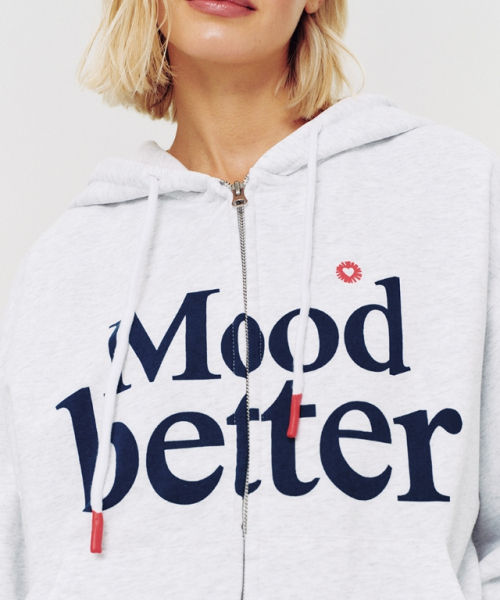 MOODBETTER(ムード ベター)の「MOOD HOODED ZIP UP WHITE MELANGE(パーカー・レディース・その他・FREE)」の3枚目の写真