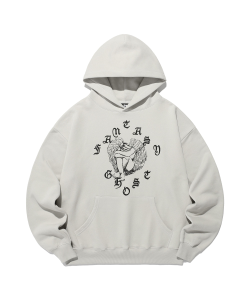 NICE GHOST CLUB(ナイスゴーストクラブ)の「CRYING ANGEL HOODIE_LIGHT GREY(NG2EFUM412A)(パーカー・レディース・その他・S/M/L)」の1枚目の写真