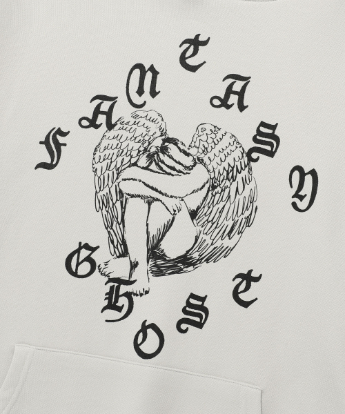 NICE GHOST CLUB(ナイスゴーストクラブ)の「CRYING ANGEL HOODIE_LIGHT GREY(NG2EFUM412A)(パーカー・レディース・その他・S/M/L)」の4枚目の写真