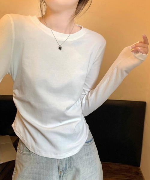NANEA(ナネア)の「ウエストギャザーロングTシャツ(Tシャツ/カットソー・レディース・ブラック/ライトグレー/ホワイト・MEDIUM/LARGE/SMALL)」の16枚目の写真