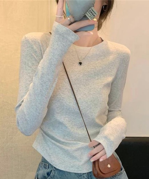 NANEA(ナネア)の「ウエストギャザーロングTシャツ(Tシャツ/カットソー・レディース・ブラック/ライトグレー/ホワイト・MEDIUM/LARGE/SMALL)」の11枚目の写真