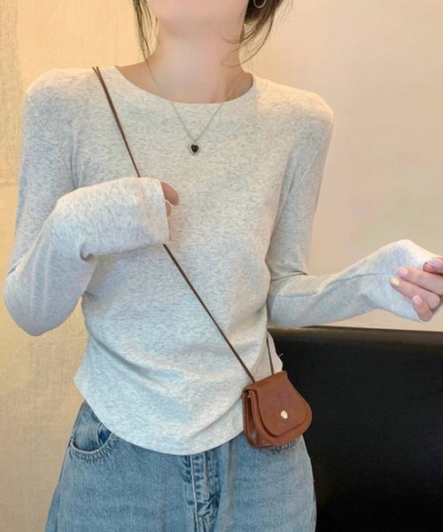 NANEA(ナネア)の「ウエストギャザーロングTシャツ(Tシャツ/カットソー・レディース・ブラック/ライトグレー/ホワイト・MEDIUM/LARGE/SMALL)」の12枚目の写真
