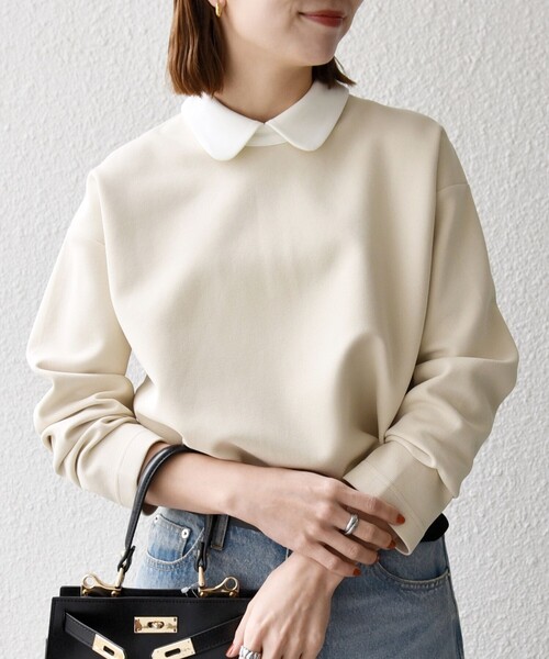 SHIPS any:〈洗濯機可能〉ダンボール バイカラー プルオーバー（T