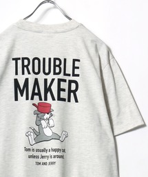 Tom&Jerry | 2026SS Tom and Jerry/トムとジェリー キャラクターイラスト フロント/バックプリント 半袖Tシャツ レディース メンズ(Tシャツ/カットソー)
