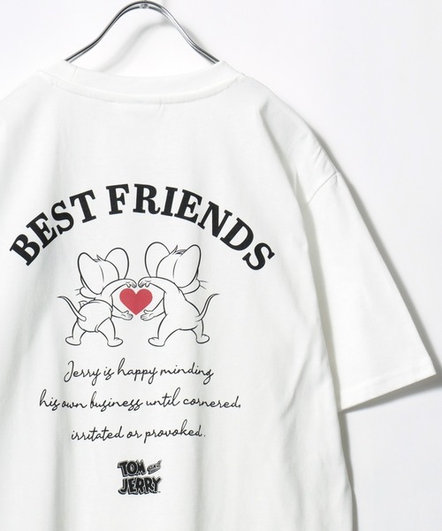 Tom&Jerry(トムアンドジェリー)の「2026SS Tom and Jerry/トムとジェリー キャラクターイラスト フロント/バックプリント 半袖Tシャツ レディース メンズ(Tシャツ/カットソー・レディース・ピンク/ブラウン/スミクロ/ミント/イエロー/ブルー系その他/アイボリー/ブラック/サックスブルー/グレー系その他/ブラック系その他/アッシュグレー・M/L/LL)」の2枚目の写真