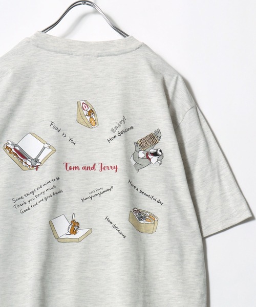 Tom&Jerry(トムアンドジェリー)の「2026SS Tom and Jerry/トムとジェリー キャラクターイラスト フロント/バックプリント 半袖Tシャツ レディース メンズ(Tシャツ/カットソー・レディース・ピンク/ブラウン/スミクロ/ミント/イエロー/ブルー系その他/アイボリー/ブラック/サックスブルー/グレー系その他/ブラック系その他/アッシュグレー・M/L/LL)」の6枚目の写真