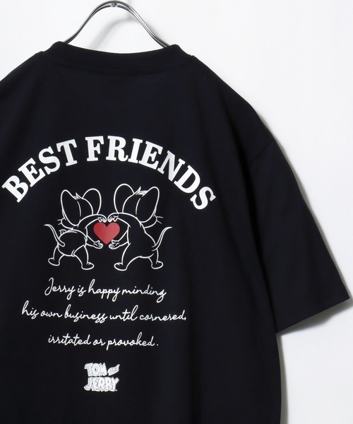 Tom&Jerry(トムアンドジェリー)の「2026SS Tom and Jerry/トムとジェリー キャラクターイラスト フロント/バックプリント 半袖Tシャツ レディース メンズ(Tシャツ/カットソー・レディース・ピンク/ブラウン/スミクロ/ミント/イエロー/ブルー系その他/アイボリー/ブラック/サックスブルー/グレー系その他/ブラック系その他/アッシュグレー・M/L/LL)」の3枚目の写真