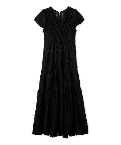 FRAY I.D(フレイアイディー)の「【00サイズあり】フリンジジャカードティアードワンピース(ワンピース・レディース・ブラック/ホワイト/ライム/ピンク・0/1/00)」の9枚目の写真