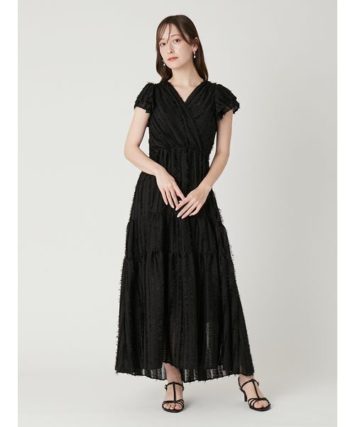 FRAY I.D(フレイアイディー)の「【00サイズあり】フリンジジャカードティアードワンピース(ワンピース・レディース・ブラック/ホワイト/ライム/ピンク・0/1/00)」の11枚目の写真