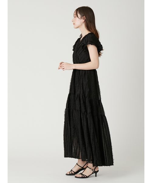 FRAY I.D(フレイアイディー)の「【00サイズあり】フリンジジャカードティアードワンピース(ワンピース・レディース・ブラック/ホワイト/ライム/ピンク・0/1/00)」の13枚目の写真