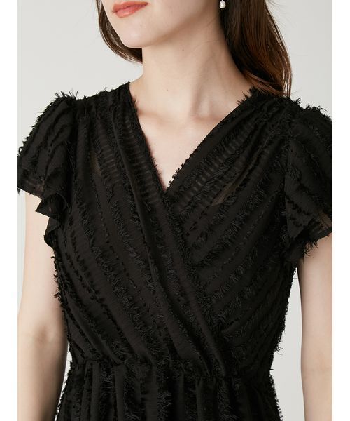 FRAY I.D(フレイアイディー)の「【00サイズあり】フリンジジャカードティアードワンピース(ワンピース・レディース・ブラック/ホワイト/ライム/ピンク・0/1/00)」の14枚目の写真