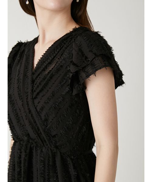 FRAY I.D(フレイアイディー)の「【00サイズあり】フリンジジャカードティアードワンピース(ワンピース・レディース・ブラック/ホワイト/ライム/ピンク・0/1/00)」の15枚目の写真