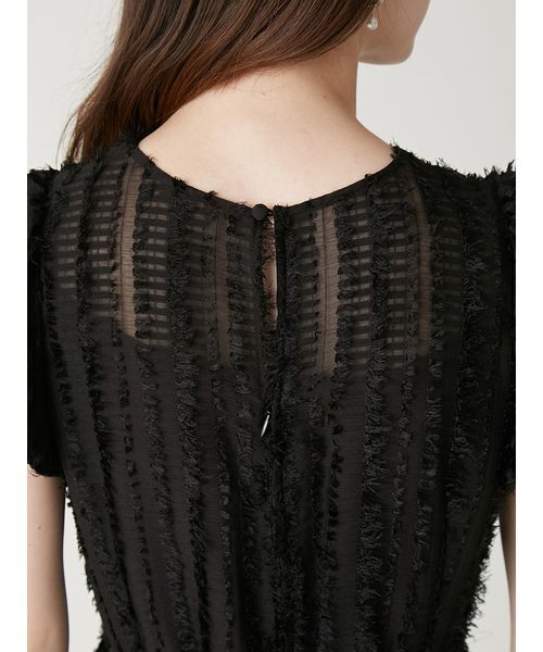 FRAY I.D(フレイアイディー)の「【00サイズあり】フリンジジャカードティアードワンピース(ワンピース・レディース・ブラック/ホワイト/ライム/ピンク・0/1/00)」の17枚目の写真