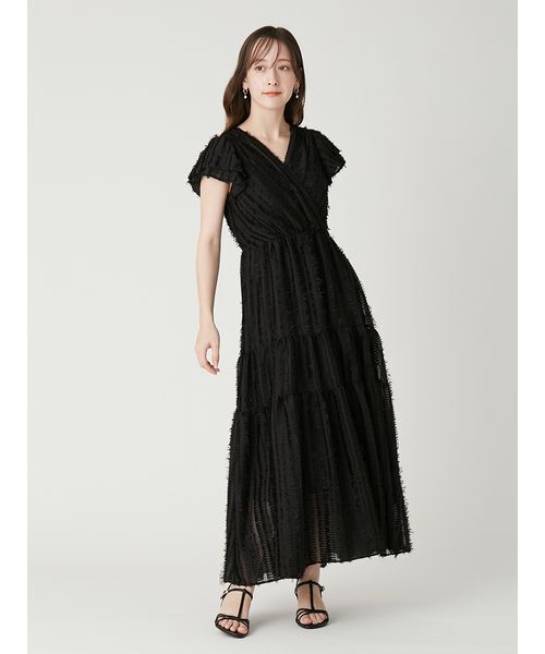 FRAY I.D(フレイアイディー)の「【00サイズあり】フリンジジャカードティアードワンピース(ワンピース・レディース・ブラック/ホワイト/ライム/ピンク・0/1/00)」の21枚目の写真