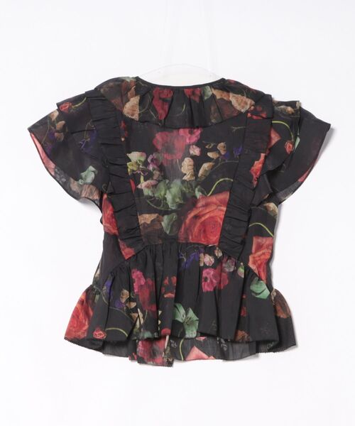 ALLSAINTS（オールセインツ）の「ALMA FLORAL FRILL TOP | ALMA フローラル フリル トップ（その他トップス・レディース・ブラック・4/8/6）」の10枚目の写真
