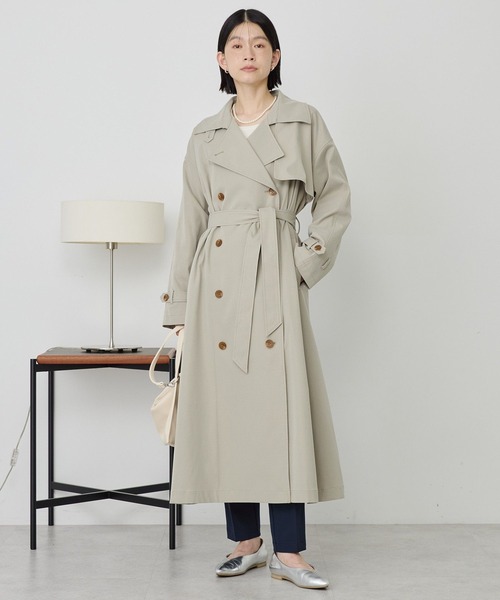 AMERICAN HOLIC（アメリカンホリック）の「ロングトレンチコート（トレンチコート・レディース・ベージュ/ライトカーキ・FREE）」の4枚目の写真