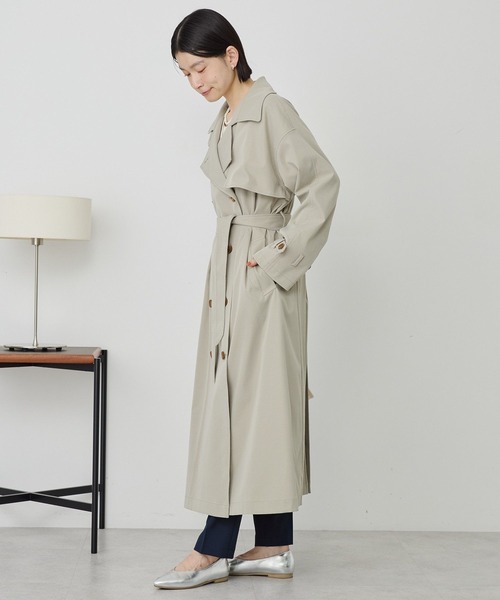 AMERICAN HOLIC（アメリカンホリック）の「ロングトレンチコート（トレンチコート・レディース・ベージュ/ライトカーキ・FREE）」の6枚目の写真