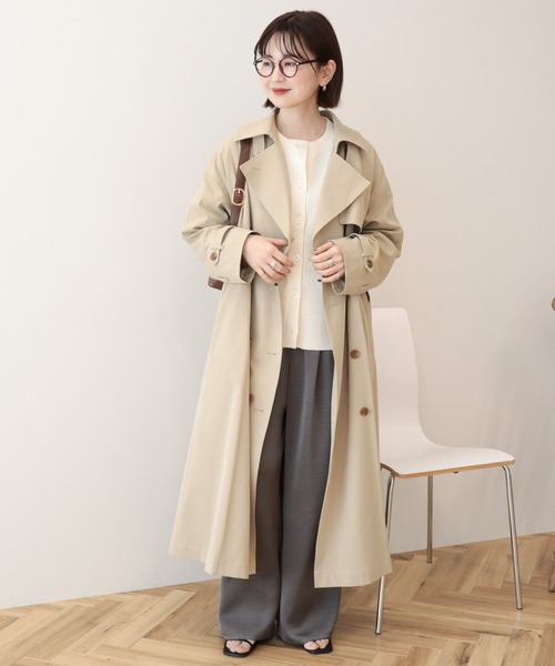AMERICAN HOLIC（アメリカンホリック）の「ロングトレンチコート（トレンチコート・レディース・ベージュ/ライトカーキ・FREE）」の14枚目の写真