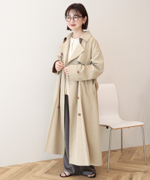 AMERICAN HOLIC（アメリカンホリック）の「ロングトレンチコート（トレンチコート・レディース・ベージュ/ライトカーキ・FREE）」の13枚目の写真