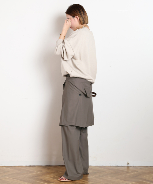 AP STUDIO（エーピーストゥディオ）の「SPWOOL パンツ（スラックス・レディース・モカ/ネイビー・34/36/38）」の5枚目の写真