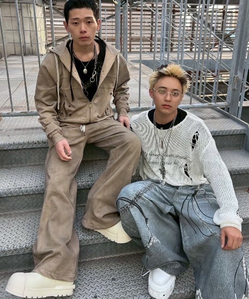 ROSEN KREUZ(ローゼンクロイツ)の「【Rosen Kreuz】LOOSE MESH KNIT / 【ローゼンクロイツ】ルーズダメージメッシュニット(ニット/セーター・メンズ・ホワイト/ブラック・01/02)」の12枚目の写真