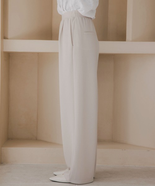 slattgir(スラットジール)の「高身長 カットジョーゼットタックワイドパンツ(トールサイズ)Essenave(その他パンツ・レディース・アイボリー/ブラック・TM/T5L/T4L/T3L/TLL/TL)」の21枚目の写真