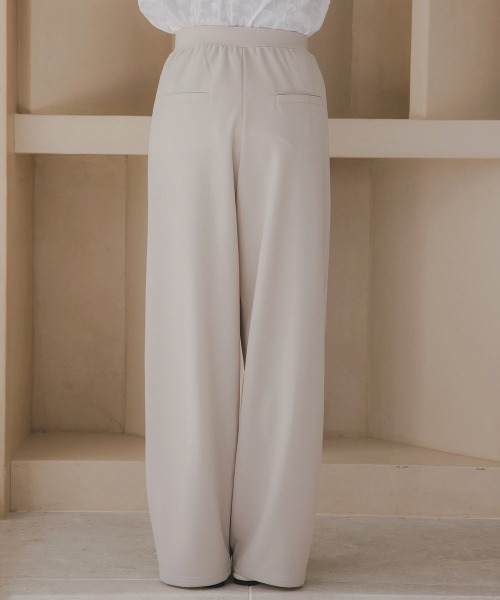 slattgir(スラットジール)の「高身長 カットジョーゼットタックワイドパンツ(トールサイズ)Essenave(その他パンツ・レディース・アイボリー/ブラック・TM/T5L/T4L/T3L/TLL/TL)」の22枚目の写真