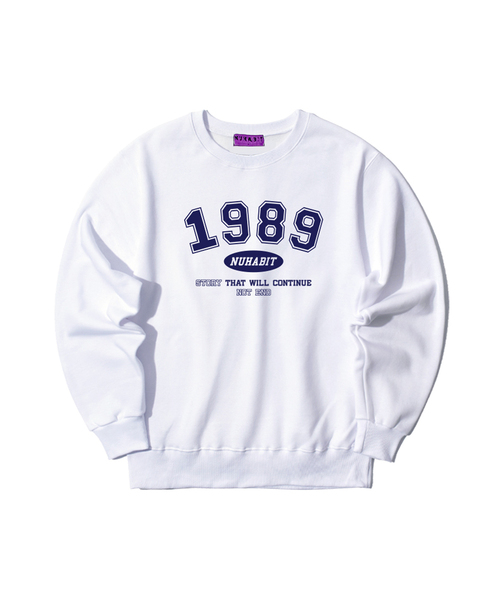 NUHABIT（ニューハビット）の「N/H NEW 1989 オーバーサイズ 裏起毛 スウェット (SOM4-3NH1176)（スウェット・メンズ・ホワイト/ライトグレー/ブラック/ネイビー/グレー/アイボリー・MEDIUM/LARGE/X-LARGE）」の2枚目の写真