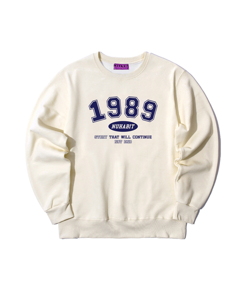 NUHABIT（ニューハビット）の「N/H NEW 1989 オーバーサイズ 裏起毛 スウェット (SOM4-3NH1176)（スウェット・メンズ・ホワイト/ライトグレー/ブラック/ネイビー/グレー/アイボリー・MEDIUM/LARGE/X-LARGE）」の3枚目の写真