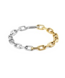Daniel Wellington（ダニエルウェリントン）の「Contrast Link Bracelet Two Tone ローズゴールド／ゴールド（ブレスレット・レディース）」