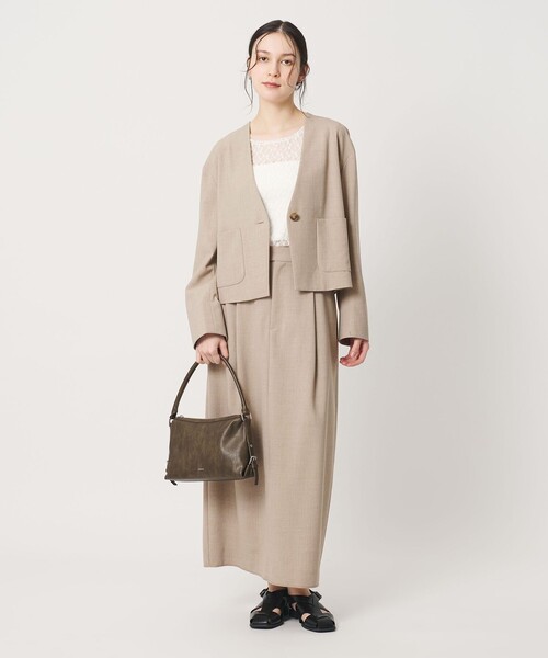 BEAUTY&YOUTH UNITED ARROWS（ビューティーアンドユースユナイテッドアローズ）の「ポリエステルブレンド タックスカート（スカート・レディース・ブラック/ベージュ・M/S/XS）」の4枚目の写真