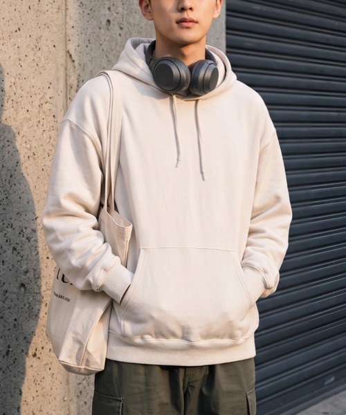 JERZEES(ジャージーズ)の「【T16】【JERZEES/ジャージーズ】12oz RUGGED UNISEX HOODED SWEAT SHIRT A-H12MR(パーカー・メンズ・ブラック/オリーブ/ネイビー/クリーム/グレー/ナチュラル・LARGE)」の4枚目の写真