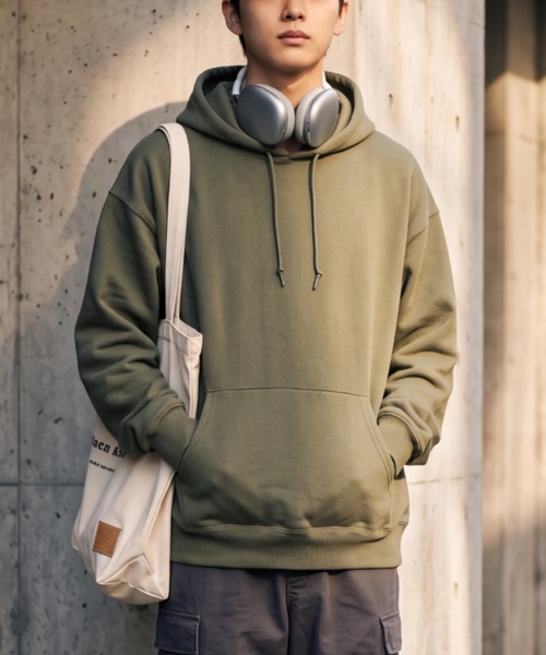 JERZEES(ジャージーズ)の「【T16】【JERZEES/ジャージーズ】12oz RUGGED UNISEX HOODED SWEAT SHIRT A-H12MR(パーカー・メンズ・ブラック/オリーブ/ネイビー/クリーム/グレー/ナチュラル・LARGE)」の5枚目の写真