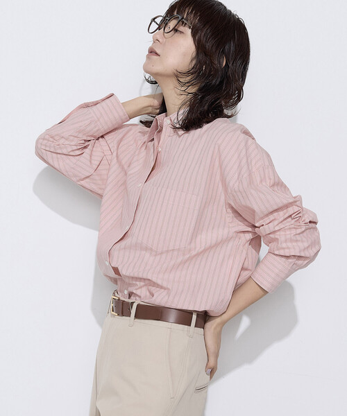 COMME CA Wardrobe(コムサワードローブ)の「オーガニックワッシャーストライプ シャツ(シャツ/ブラウス・レディース・サックスブルー/ピンク/イエロー・FREE)」の6枚目の写真