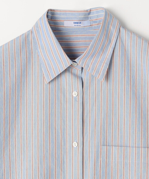 COMME CA Wardrobe(コムサワードローブ)の「オーガニックワッシャーストライプ シャツ(シャツ/ブラウス・レディース・サックスブルー/ピンク/イエロー・FREE)」の22枚目の写真