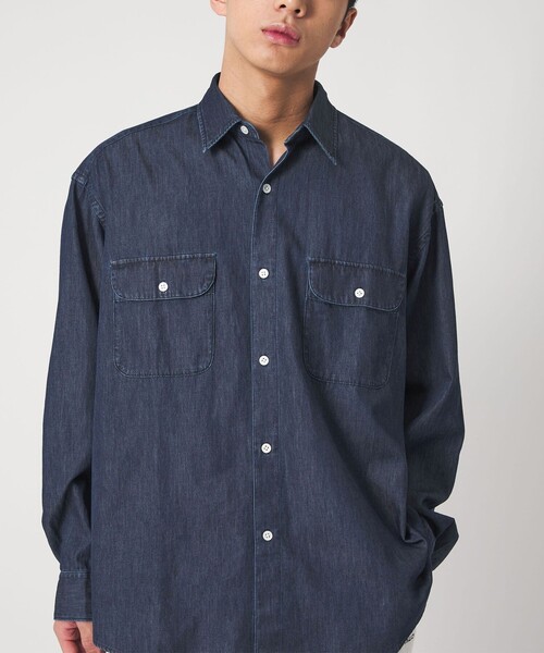 CITEN（シテン）の「＜CITEN＞ライトデニムシャツ（シャツ/ブラウス・メンズ・コバルトブルー/ネイビー・M/L）」の2枚目の写真