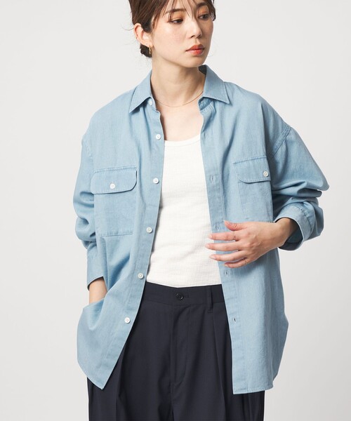 CITEN（シテン）の「＜CITEN＞ライトデニムシャツ（シャツ/ブラウス・メンズ・コバルトブルー/ネイビー・M/L）」の3枚目の写真