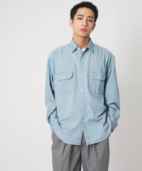 CITEN（シテン）の「＜CITEN＞ライトデニムシャツ（シャツ/ブラウス・メンズ・コバルトブルー/ネイビー・M/L）」の5枚目の写真