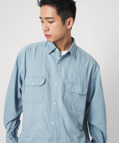 CITEN（シテン）の「＜CITEN＞ライトデニムシャツ（シャツ/ブラウス・メンズ・コバルトブルー/ネイビー・M/L）」の6枚目の写真