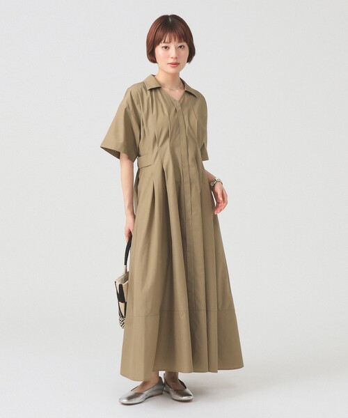 Ray BEAMS（レイビームス）の「ウエスト タック スキッパー ワンピース（ワンピース・レディース・ブラウン系その他5/ブラック・1/0）」の5枚目の写真