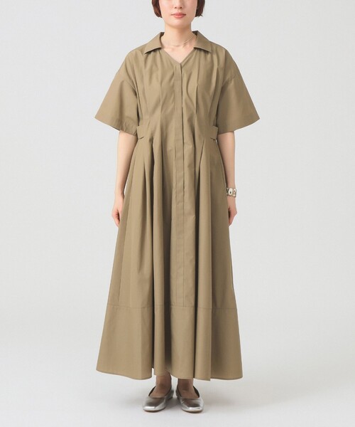 Ray BEAMS（レイビームス）の「ウエスト タック スキッパー ワンピース（ワンピース・レディース・ブラウン系その他5/ブラック・1/0）」の7枚目の写真