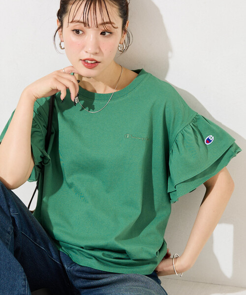 Champion 別注フリル袖トップス　フリークスストア 限定展開 Champion × FREAK'S STORE/チャンピオン 別注 フリル袖