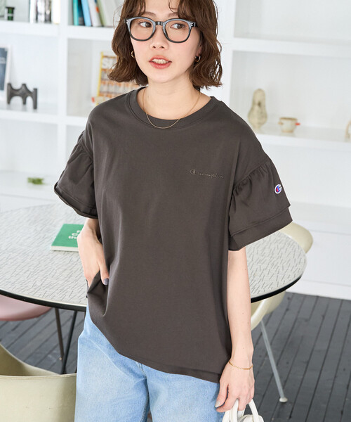 Champion 別注フリル袖トップス　フリークスストア 限定展開 Champion × FREAK'S STORE/チャンピオン 別注 フリル袖